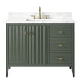 thumbnail image 3 of Vanity Art 42" Double Door Bathroom Vanity with Sink, Freestanding Storage Cabinet with Engineered Marble Top, Flip Down Tray, Drawer, and Shelf, 3 of 8
