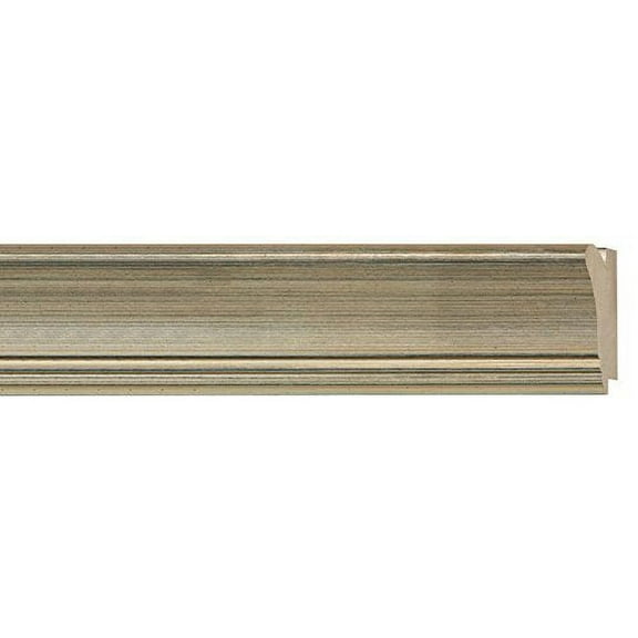 Picture Frame Moulding (Wood) 100Ft Bundle - Traditional Silver Finish - 3" Width - 9/16" Rabbet