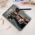 thumbnail image 4 of Spiral Notebook,Double-Wire Spiral College Lined Journal Notebook for Study and Notes,100 Pages,5.71x 8.26 in - Realistic Portrait of a Brown Cow with a Flower Wreath, 4 of 7