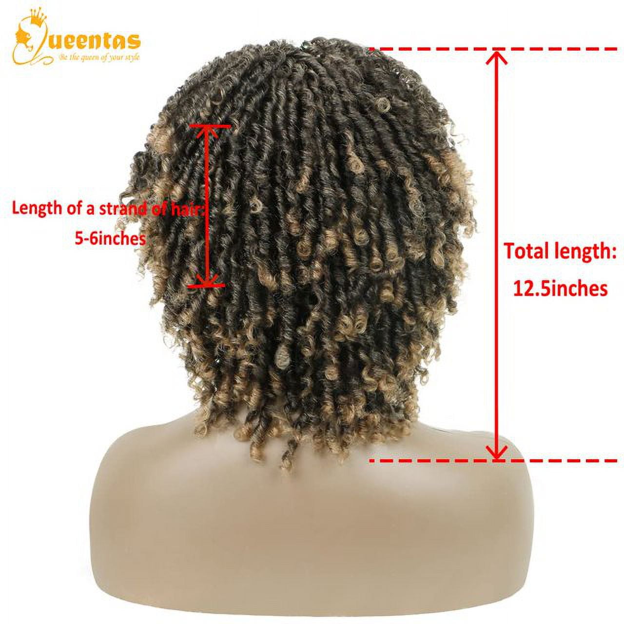 QUEENTAS Dreadlock Wigs for Women and Men Braiding Hair Synthetic Blonde Wigs Faux Locs Twist Wigs Cruly Wigs