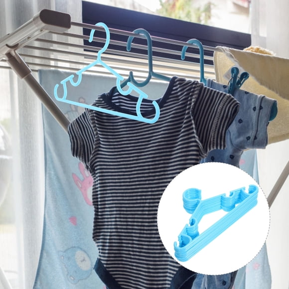 AURARMLET 10pcs Baby Pants Hangers Sky-blue Nonslip Storage Organization Parents