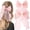 Pink, variant on 2Pcs Large Hair Bow Clips, Silk Yarn Ribbon Bow Hair Barrette for Women, Elegant Long Tail Bowknot French Hair Accessories for Wedding, Parties, Festivals