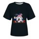 thumbnail image 3 of Blusas para las Mujeres Casual, Estampado Manga Corta Cuello Redondo Camiseta Top Hecho de Cómodo Estante de Imitación para Toda la Temporada de Uso Diario, Tops Cortos para las Mujeres, 3 of 6