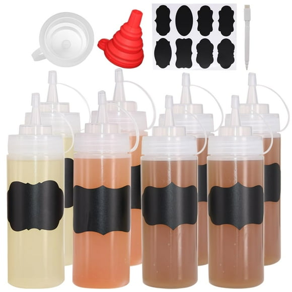 Botellas de condimento Squeeze Squirt Belinlen 360 ml (paquete de 8)