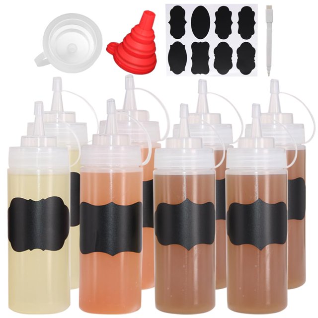 Botellas de condimento Squeeze Squirt Belinlen 360 ml (paquete de 8)