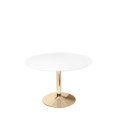 thumbnail image 1 of Table à manger Heavenly Collection MDF, Table à manger avec base dorée sur piédestal, Table à manger supérieure en MDF, Table à manger supérieure brillante, 1 of 2