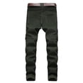 thumbnail image 5 of Jeans for Men Stretch Skinny Zipper Decoration Straight Leg Motorcycle Denim Trousers with Multi-Pockets Casual Slim Fit Pants for Men Army Green L, 5 of 7