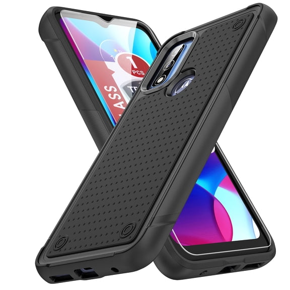 Armor Case for Motorola Moto G Play 2023, Moto G Pure, Moto G Power 2022, [Military Grade Anti-Drop] Rugged Hybrid Hard PC Soft Silicone Heavy-Duty Tough Durable Bumper Phone Case, Black