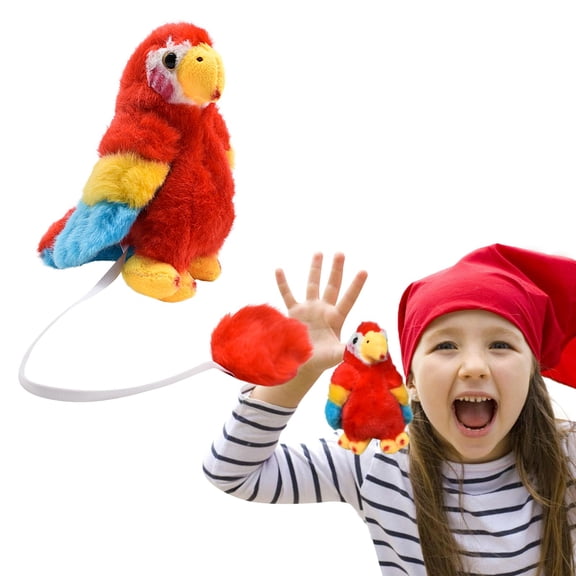 Pirate Parrot Plush Shoulder Stuffed Pirate Party Costume Accessories Animal Toys Cute Plushies for Kids