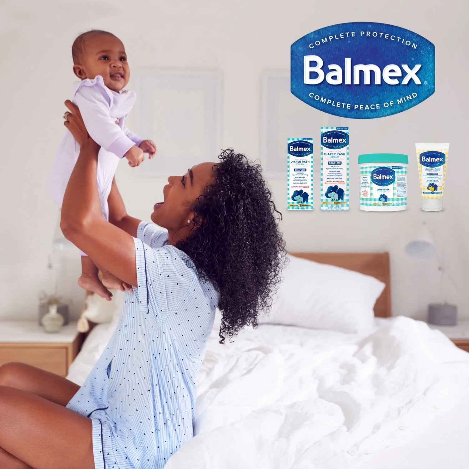 Balmex Happy Baby Gift Set with Rattle and Complete Protection Diaper Rash Cream for Boys and Girls