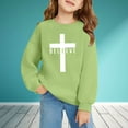 thumbnail image 2 of Chandails à Capuchon d'Hiver pour Petites Filles Chandails en Molleton Doux Imprimé Col Rond Chandail Vêtements Vert Taille 6-7T, 2 of 4