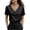 Black#123, variant on Stichou Womens Satin Blouse Elegant V Neck Ruched Silk Shirts Short Sleeve Trendy Office Work Shirt Dressy Casual Tops Beige M