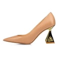 thumbnail image 2 of XYD Women Elegant Pointed Toe Pumps Slip On Rhinestone Spool High Heels Chic Classic Lady Shoes Size 13 Nude, 2 of 4