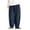 Navy, variant on Men's Casual Loose Solid Color Linen Pants, Cotton Linen Wide Leg Harem Trousers Chinese Style for Bohemian Fashion and Comfort,Black,L