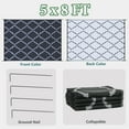 thumbnail image 3 of Bibana 5ft x 8ft Outdoor Rug, Reversible Waterproof Plastic Straw Mat for Patio, Deck, RV, Porch, Balcony & Backyard, Indoor/Outdoor Floor Carpet (Black), 3 of 7