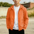thumbnail image 2 of Afuyipoi Youth Teens Boys Softshell Hooded Jacket Waterproof Windbreaker Outdoor Sports Casual Zip Up Size 12-19 Orange Size 14, 2 of 8