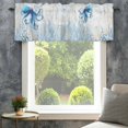 thumbnail image 4 of Valance for Windows,Ocean Blue Octopus Starfish Shell Valances Curtain Rod Pocket Valance for Kitchen Bedroom Living Room Bathroom,Retro Coastal Sea Creature Short Curtains Window Treatment 54x18in, 4 of 9