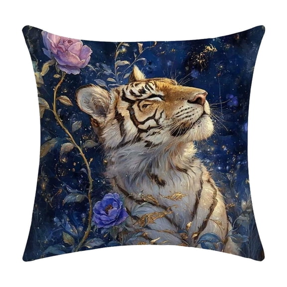 JoyMoreHome Tiger Pattern Throw Pillow Cover, Soft Washable Decorative Pillowcase, 18x18 Inch Cushion Cover for Sofa, Chair, Livingroom, Bed, Car