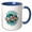 Blue/White, variant on 3drose, Bilbao, Biscay, the Kingdom of Spain, Coordinates. World Travel Art, 11oz Mug