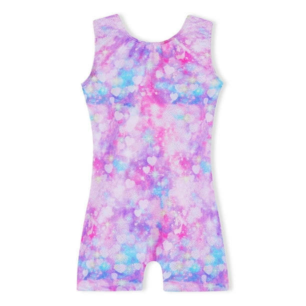Domusgo Gymnastic Leotards for Girls Size 78 Years Old Sparkly Pink Ballet Training Biketards
