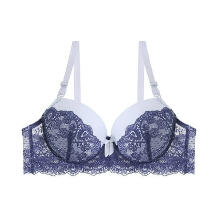 Minimizer Bras for Women Embroidered Lace Padded Underwire Bra Comfort Breathable Everyday Bras