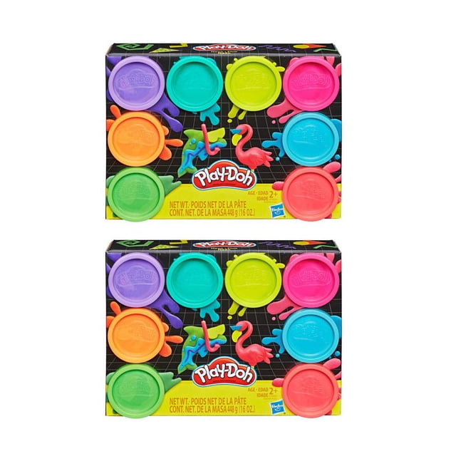 Modeling Compound Play Doh, paquete de 8 unidades, color neón, 2 onzas