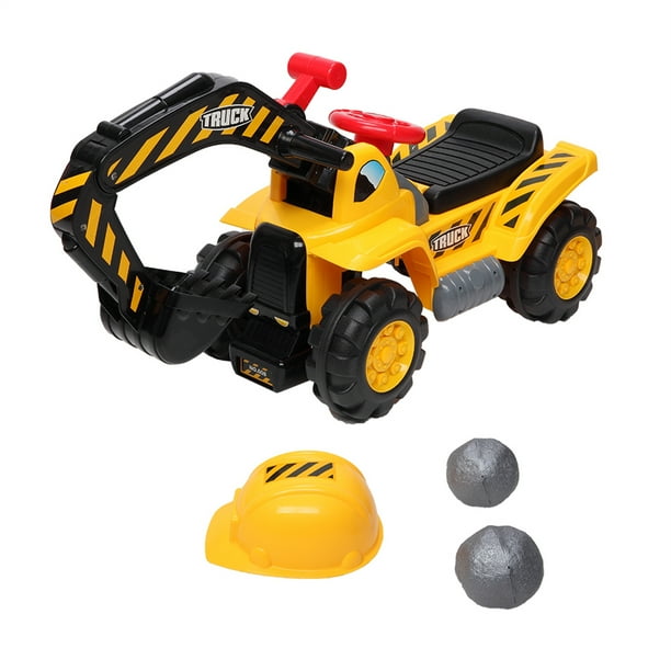 Kids Ride On Construction Excavator, Outdoor Digger Scooper Tractor Toy