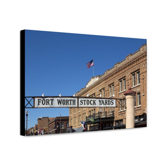 Canvas Print: Sign At The Entrance To The Stockyards, A Historic Livestock-Market