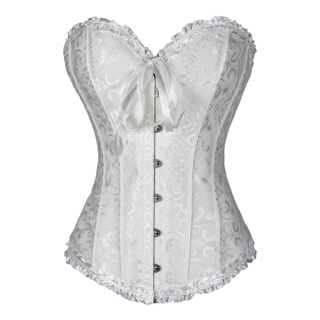 Corsé con ribete de encaje floral Sunnimix Top Gothic Blanco XL