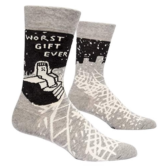 Blue Q Men's Funny Novelty Crazy Crew Socks with Sayings (fit shoe size 7-12)