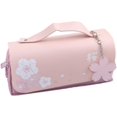 thumbnail image 1 of Estuche para lápices Sakura, bolsa para lápices, sencilla y bonita, estilo kawaii, con cremalleras dobles, para estudiantes, color rosa, 1 of 3