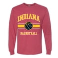 thumbnail image 2 of Wild Bobby City of Indiana IND Basketball Fantasy Fan Sports Mens Long Sleeve Shirt, Vintage Heather Red, Large, 2 of 5