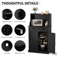 thumbnail image 7 of CBJCBJ 54" Kitchen Pantry Cabinet with Door & Shelves, Sideboard Buffet Cabinet with Microwave Stand for Dining Room, Black, 7 of 7