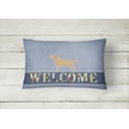 thumbnail image 2 of Carolines Treasures BB5501PW1216 Yellow Labrador Retriever Welcome Canvas Fabric Decorative Pillow, 12H x16W, multicolor, 2 of 3