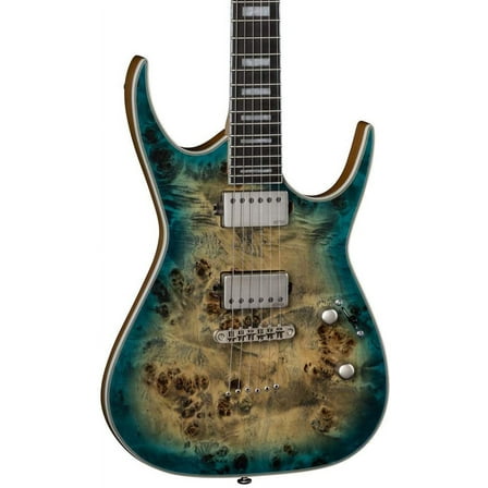 Dean Exile Select Burled Poplar Top Guitar in Satin Turquoise Burst