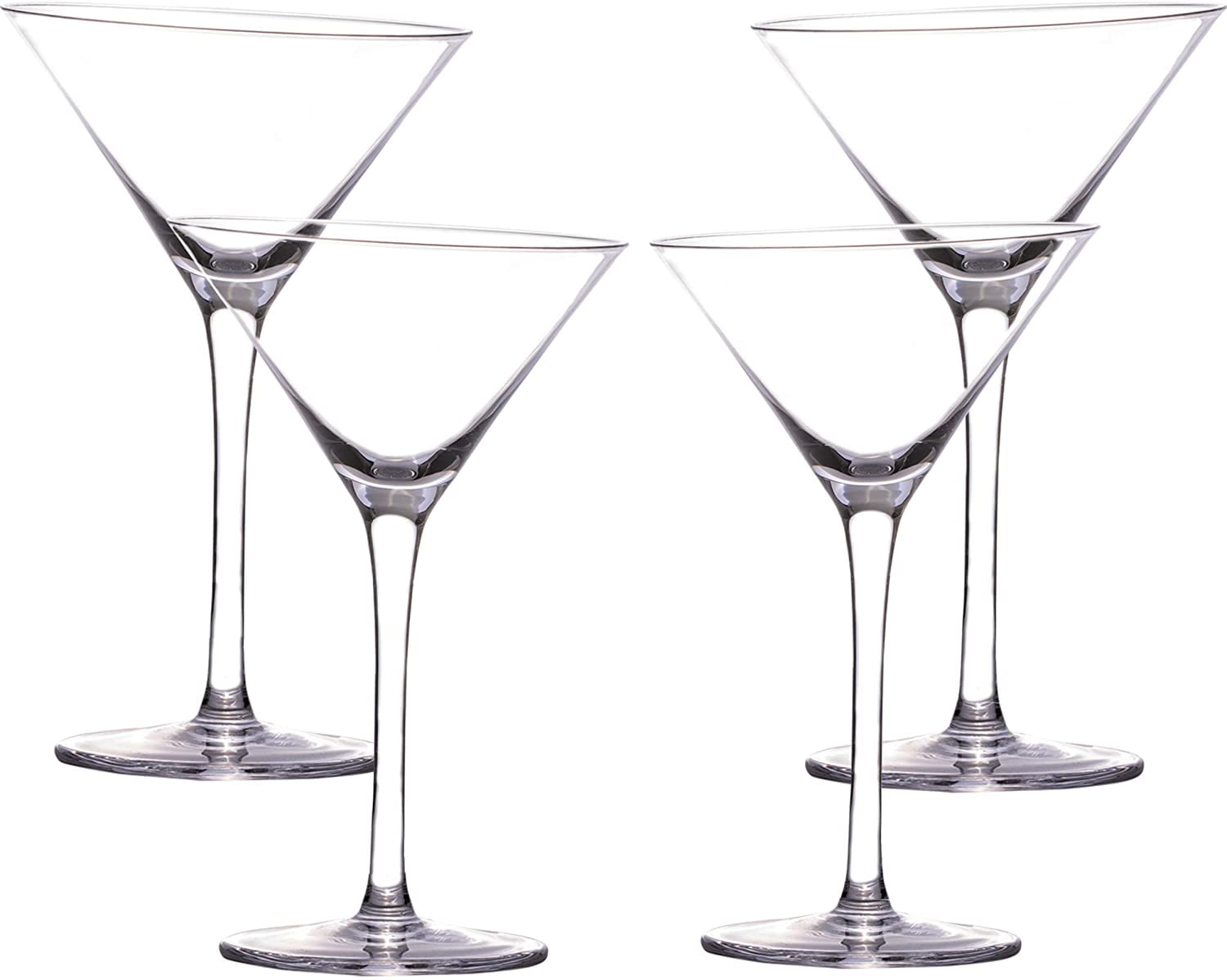 set of 4 Additional Vibrant Colors Available by TableTop King Libbey Clear Z Shaped Stem Martini Glasses 9 oz