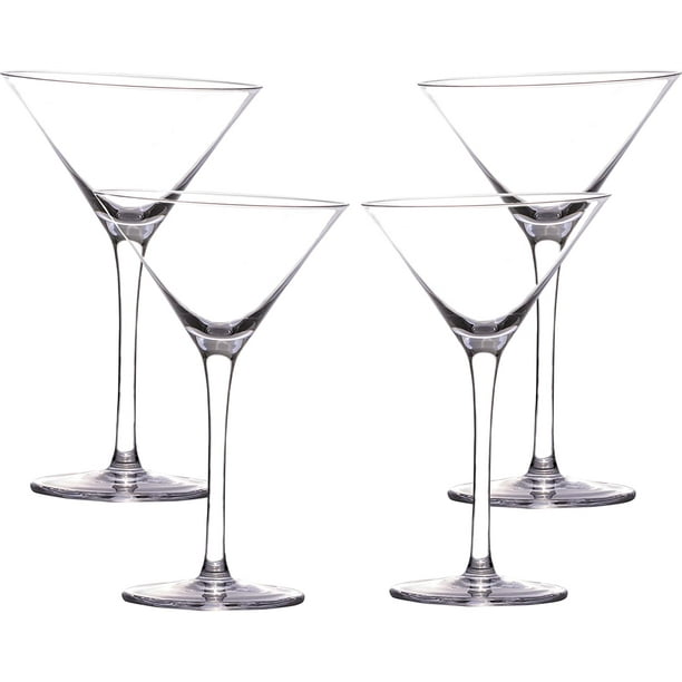 LEMONSODA Slanted Martini Glasses Set of 4 Crystal Clear Martini Glasses Large Hand Blown