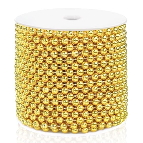 Cadena de perlas Garland ZJJZGYXINTAI, 20 m, oro y 6 mm