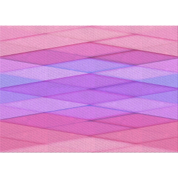 Ahgly Company Indoor Rectangle Patterned Violet Purple Area Rugs, 7' x 10'