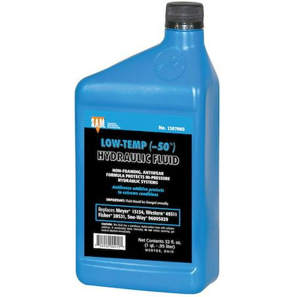Buyers Snow Plow Hydraulic Fluid 1307005 Blue; Replaces Myers 15134; Rated to -50 Degrees C; Quart; Single
