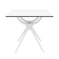 thumbnail image 3 of Luxury Commercial Living 31.5" White Square Laminated Top Outdoor Patio Dining Table, 3 of 7