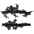 thumbnail image 1 of simhoa 2Pcs Bridal Garters Wedding Garter Set Costume Thigh Rings Elastic Hand Sewn Leg black, 1 of 7
