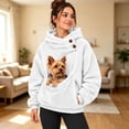 thumbnail image 5 of YMNXA Women Pet Pouch Hoodie Yorkshire Terrier Print Long Sleeve Pullover Button Collar Sweatshirt with Front Pocket for Small Pets Winter Outdoor Play,M, 5 of 9