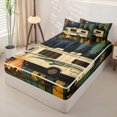 thumbnail image 2 of catabedysis Vintage Camper Zipper Full Size Comforter Sets with Fitted Sheet and 2 Pillowcases,Travel Trailers Print Zipper Bedding Set For Boys,Multicolor,Black Reversible,4-Piece, 2 of 7
