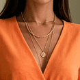 thumbnail image 3 of Morttic Women's Solid Color V-Neck Short Sleeve Laced Waist Ruffle Hem With Pockets Loose Fit Summer Beach Jumpsuit Orange，XL, 3 of 6