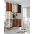 thumbnail image 3 of Fsddascl Brown Shower Curtain Set - 72" x 78" Washable Bathtub Curtain with 12 Hooks, Vintage Art Plaid Farmhouse Checkered Waterproof Fabric Stall Shower Curtains for Bathroom/Bathtub Décor, 3 of 6
