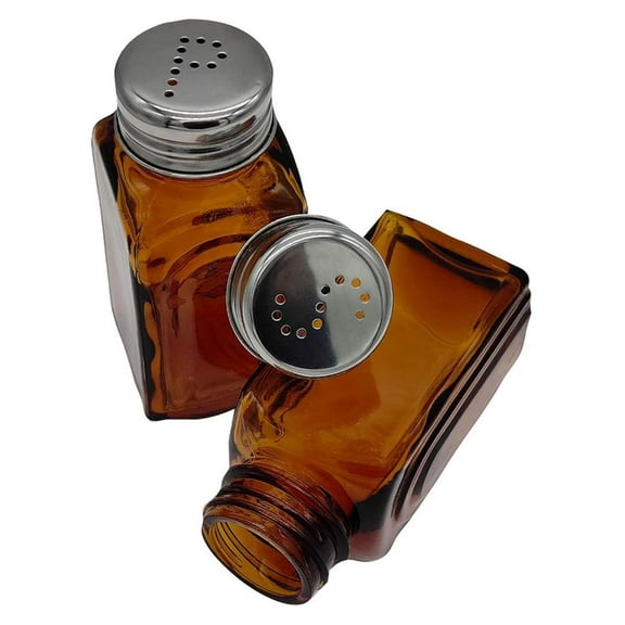 Kerixi Retro Glass Salt and Pepper Shakers Amber