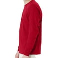 thumbnail image 3 of Hanes Essential-T Men's Long Sleeve T-Shirt, Crewneck, Classic Fit Cotton Tee, Deep Red, 3XL, 3 of 5