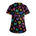thumbnail image 3 of Valentines Day Scrub Tops for Women Casual Criss Cross V Neck Cute Love Hearts Graphic Scrub Shirts Loose Short Sleeve Scrubs Medical Nurse Workwear Nursing Uniform with Pockets Black 5XL, 3 of 4