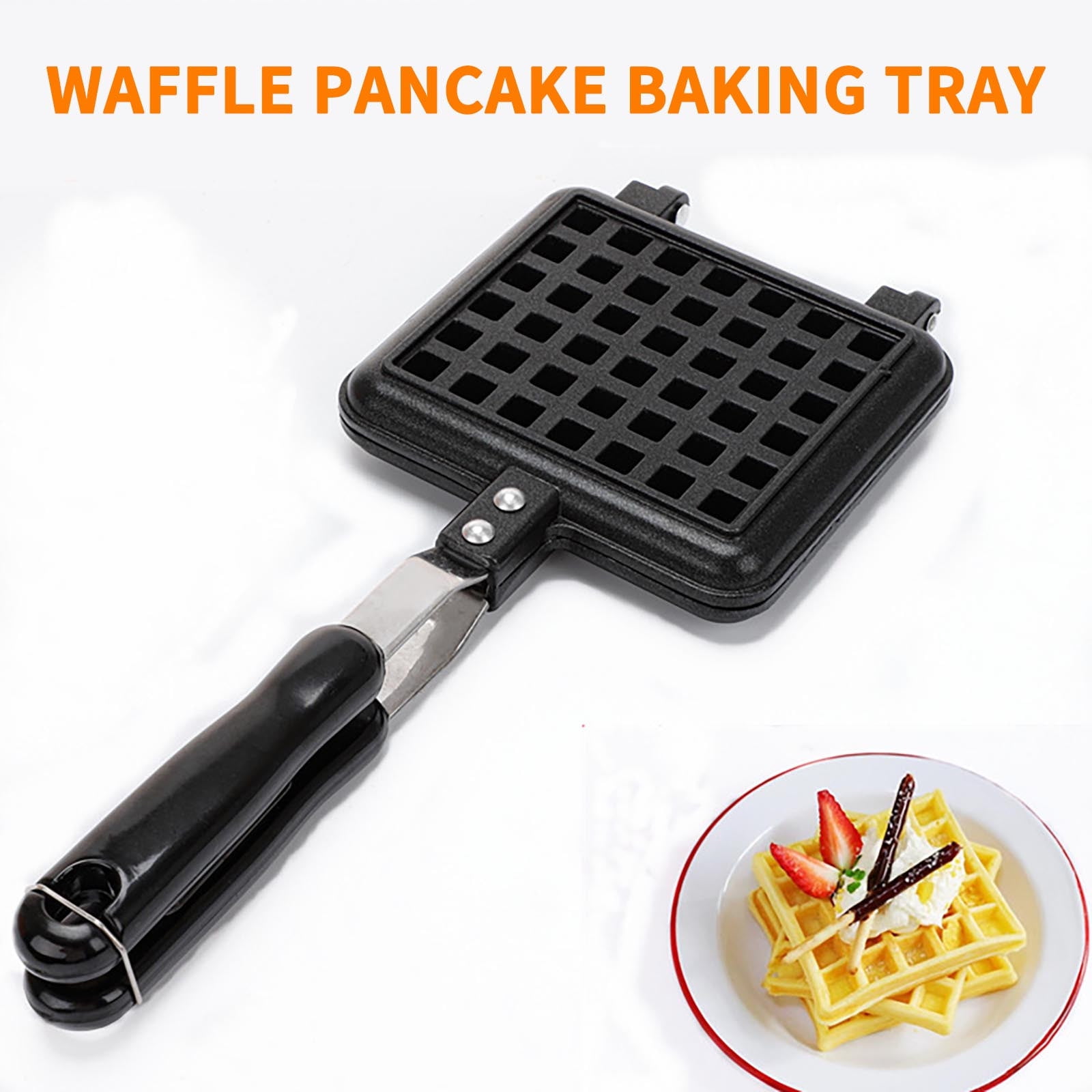 Wovilon Non-Stick Cast Aluminum Stovetopiron, 5.5 Inches Campingmaker Pan, Portable Stove Top Aluminummaker Pan for Family Breakfast Baking